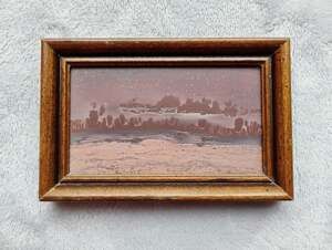 Vintage G. Frank Framed 'Chocolate' Picture Rock Arizona Sandstone Slab Art